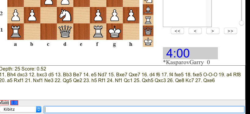 Chess Engine Analysis in Lantern Interface to Chessclub.com